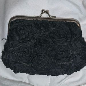 Black Floral Coin Purse
